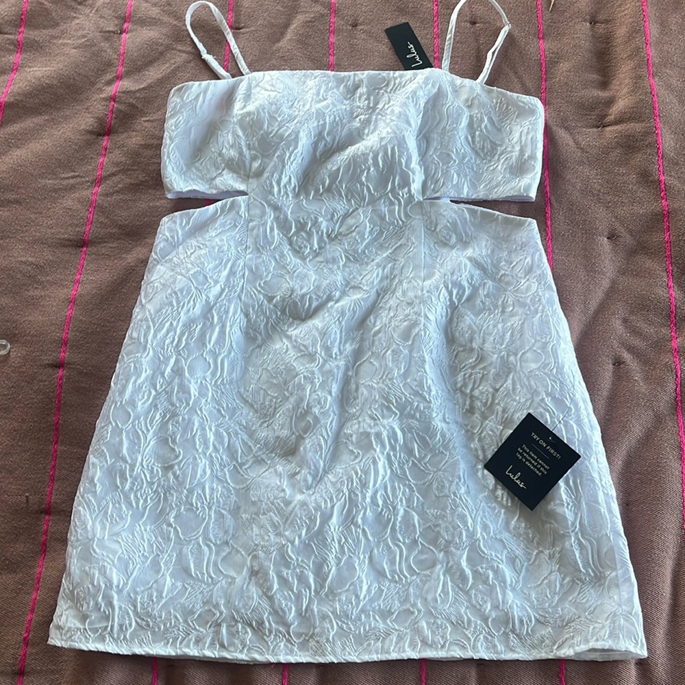 Lulus jacquard cutout dress